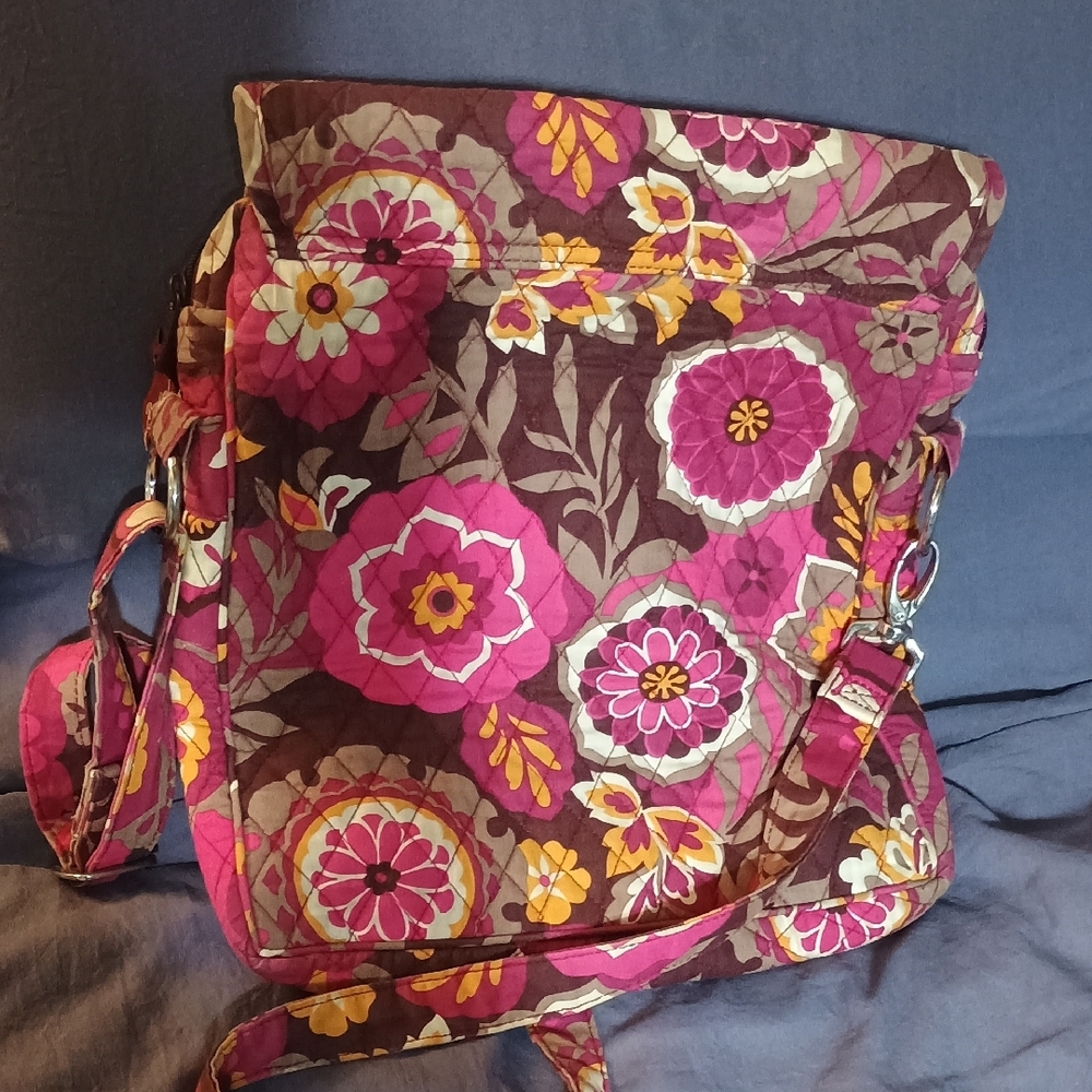 Vera Bradley Floral Crossbody Bag in Pink and Brown - Picture 2 of 6